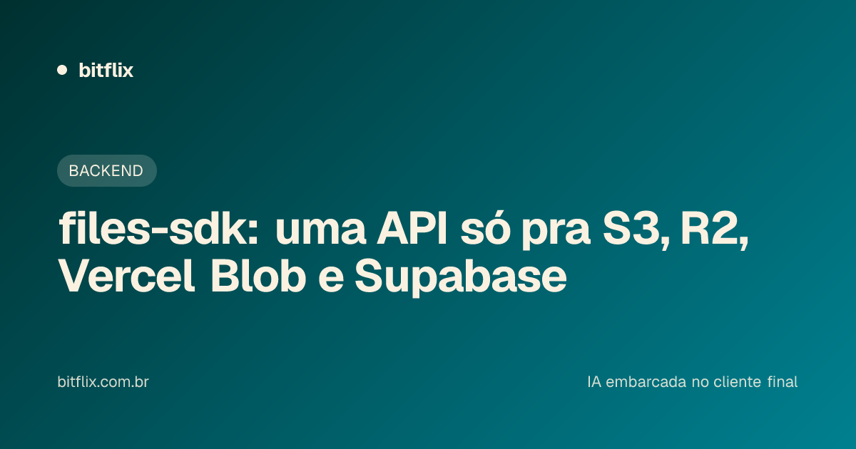 files-sdk: uma API só pra S3, R2, Vercel Blob e Supabase