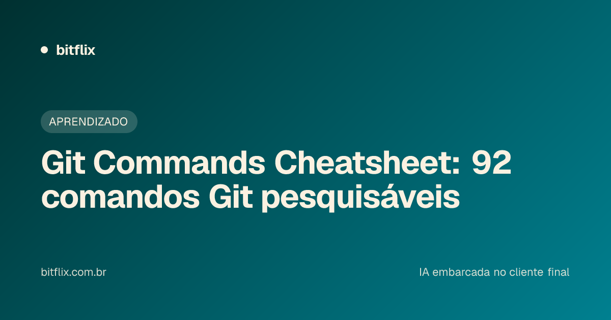 Git Commands Cheatsheet: 92 comandos Git pesquisáveis