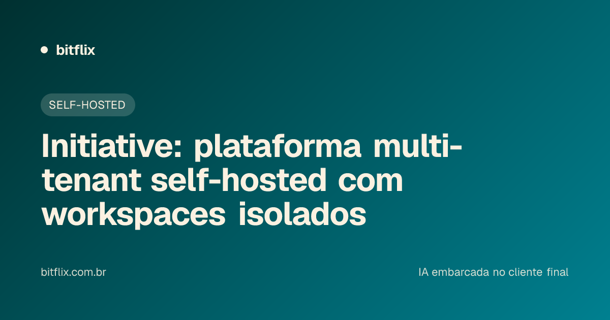 Initiative: plataforma multi-tenant self-hosted com workspaces isolados