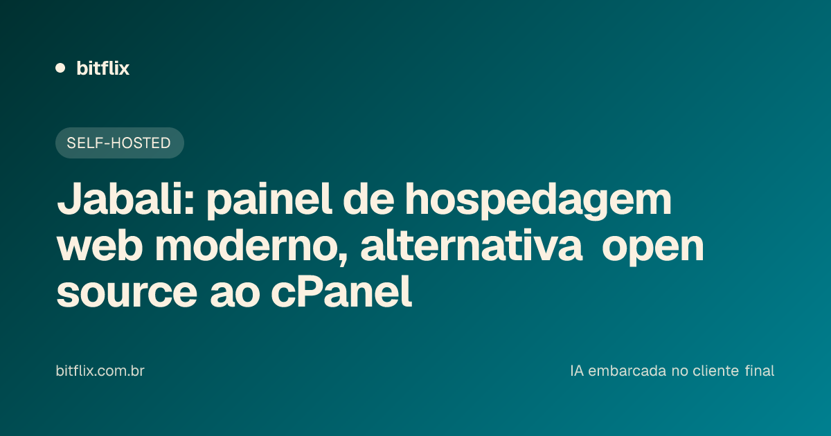Jabali: painel de hospedagem web moderno, alternativa open source ao cPanel