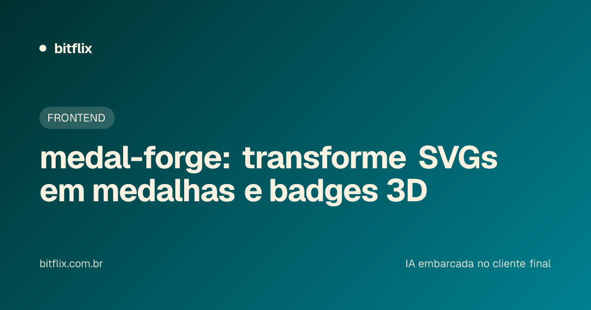 medal-forge: transforme SVGs em medalhas e badges 3D
