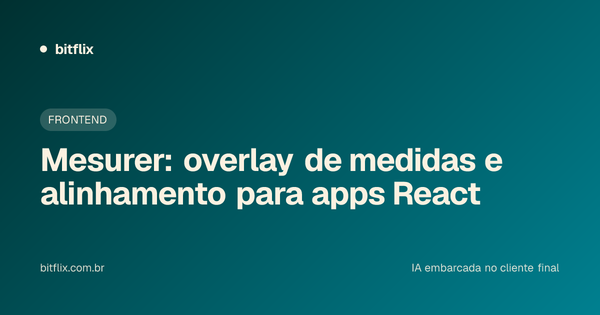 Mesurer: overlay de medidas e alinhamento para apps React