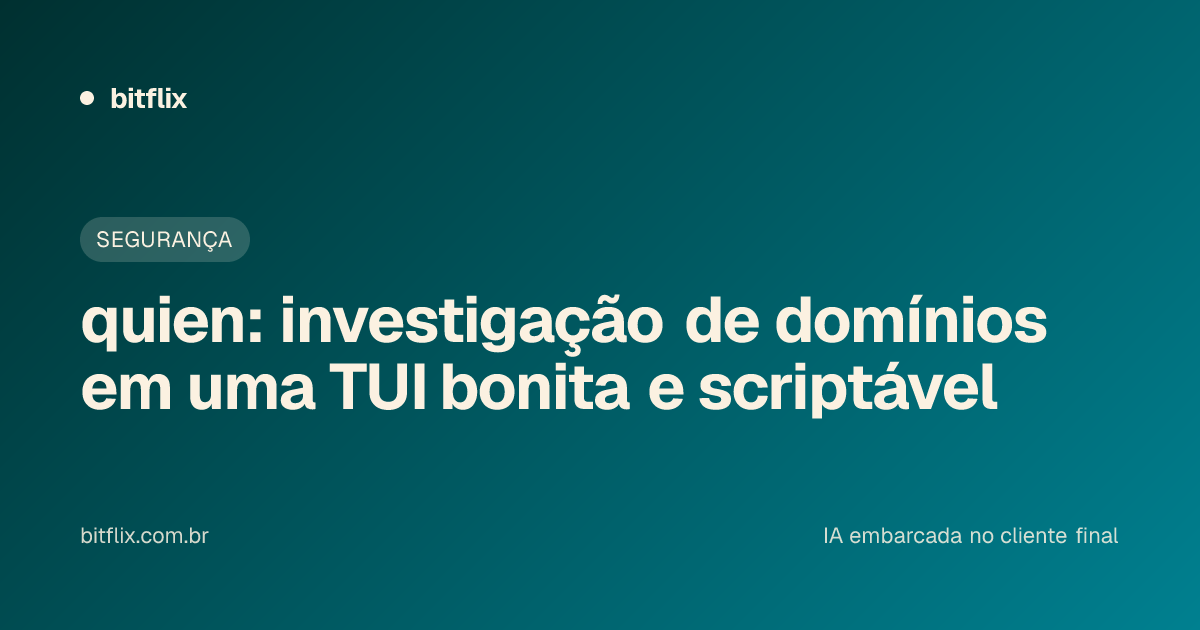 quien: investigação de domínios em uma TUI bonita e scriptável